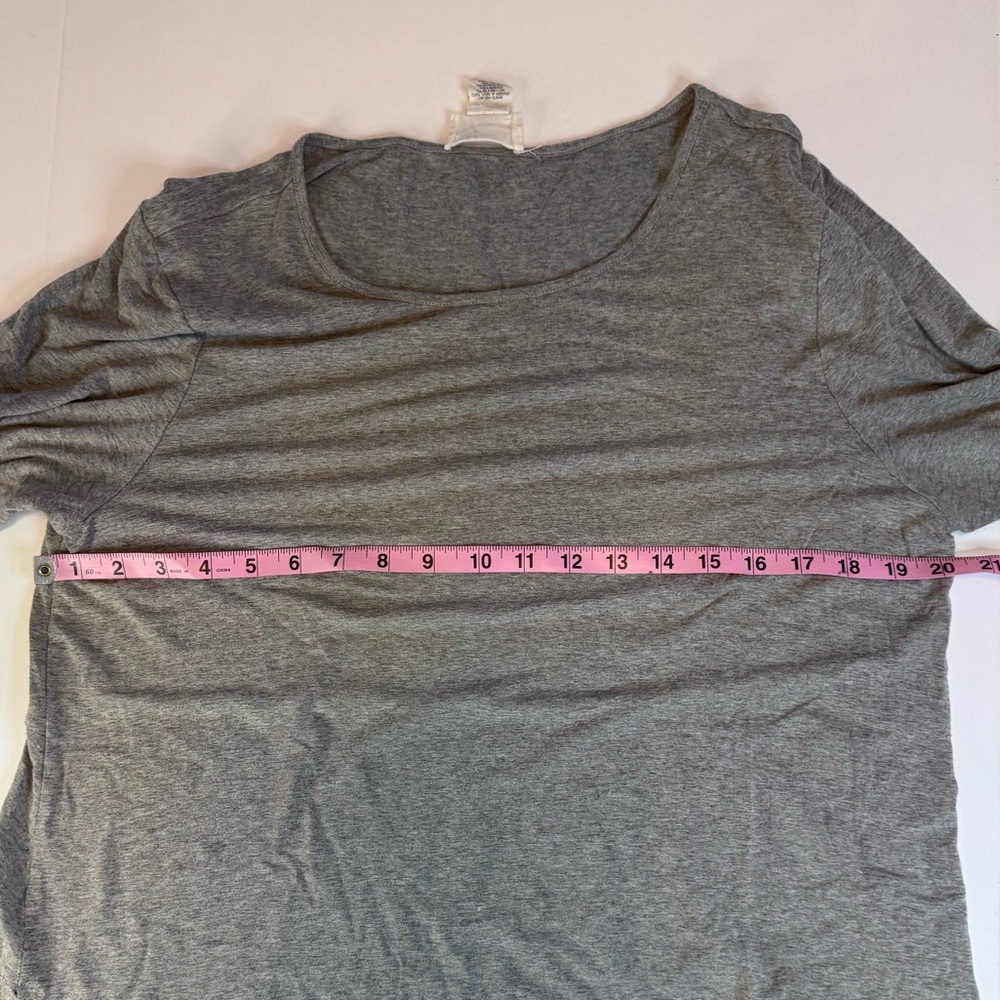 Andrea Jovine Gray Stretch Tunic Top XL – 3/4 Sleeve Soft Jersey Knit Side Slits - Picture 8 of 12